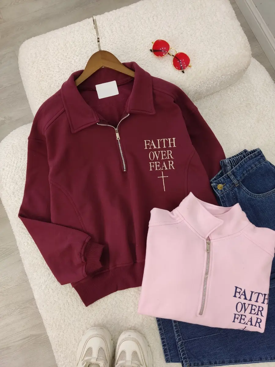 بلوز نیم زیپ پروانه